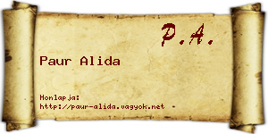 Paur Alida névjegykártya